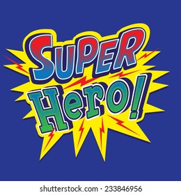 Super hero typography, t-shirt graphics, vectors