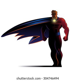 Super hero. Vector illustration isolated on a white background