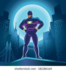 Super Hero. Vector Illustration On A Background