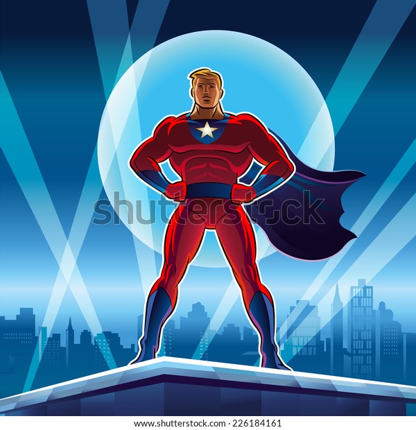 Super hero.\
Vector illustration on a\
background