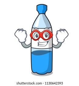Super hero water bottle character cartoon vector illustration
