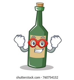 Super hero wine bottle character cartoon
