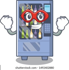 Super hero wine vending machine on a mascot