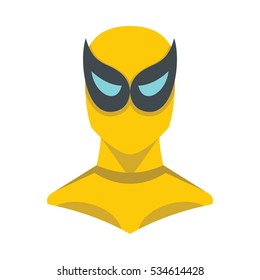 Super hero woman illustration in flat cartoon style isolated on white background - vector stock illustration