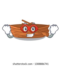 Super hero wooden boats isolated with the cartoons