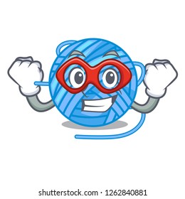 Super hero wool balls isolated on a mascot