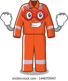 Super hero working overalls isolated in the mascot