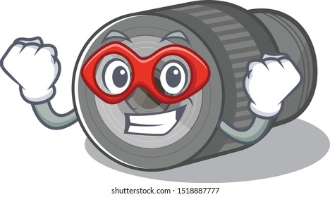 Super hero zoom lens in a cartoon bag
