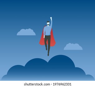 Super heroe businessman vector. Success and power concept.