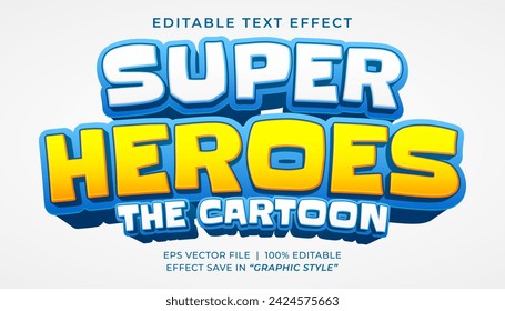 Super heroes 3d editable text effect template