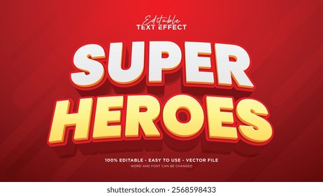 Super heroes 3d editable text effect