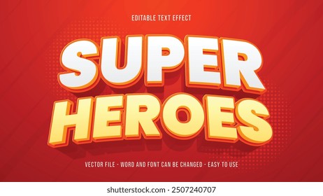 Super heroes 3d text effect, bold text style effect