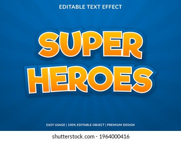 super heroes text effect template design use for business logo and brand