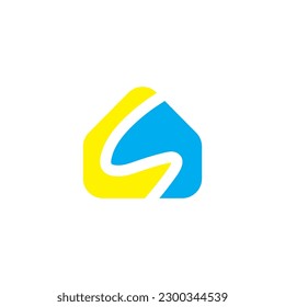 super home logo buildings landmark illustration.