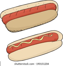 Super hot dogs on isolated background