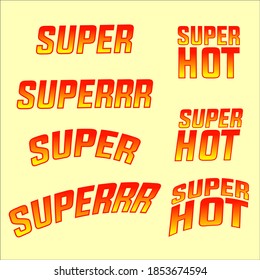 SUPER HOT promotional typography tag for your advertising and catalog of food