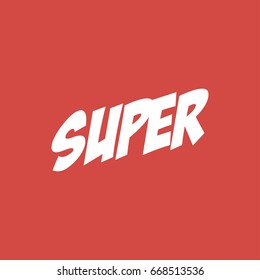 super icon. sign design. red background