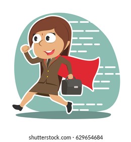 super indian businesswoman running to office