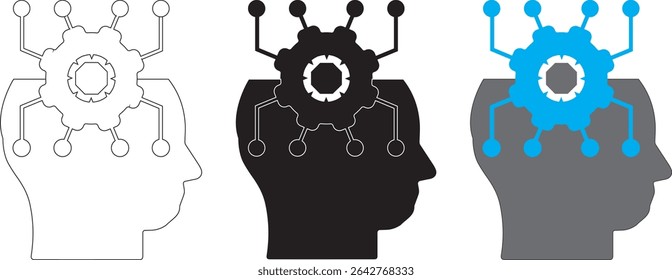 Superintelligenz-Symbol einzeln mit Linie und farbig