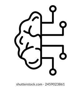 Super Intelligence Vector Line Icon Design