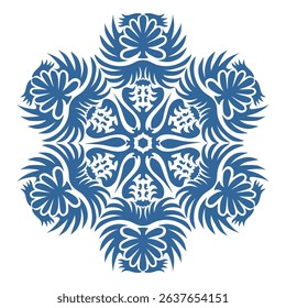 super intricate snowflake in a batik style