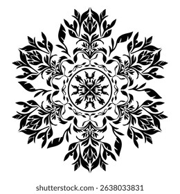 super intricate snowflake in tribal batik style.