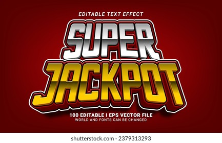 efecto de texto de estilo 3d de súper jackpot