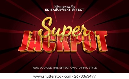 Super Jackpot Golden  Red 3D Text Effect for Graphic Design