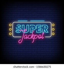 Super Jackpot Neon Signs Style Text vector