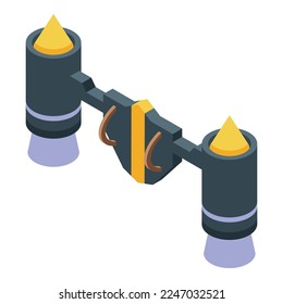 Super jet rocket icon isometric vector. Fire pack. Space air device