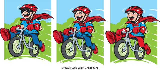 Super kid on bike