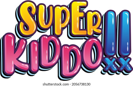 Super Kiddo logo text design illustration
