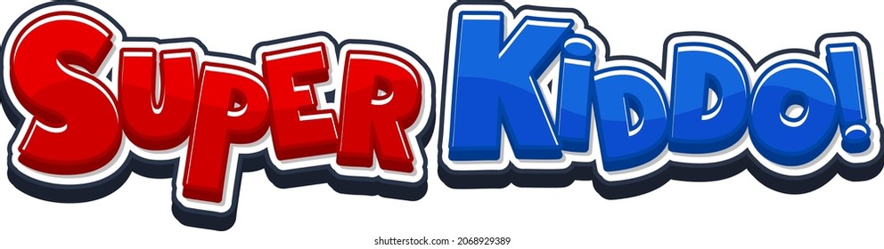 Super Kiddo logo text design illustration