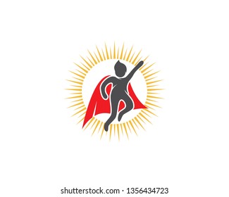 Super kids logo ilustration vector template