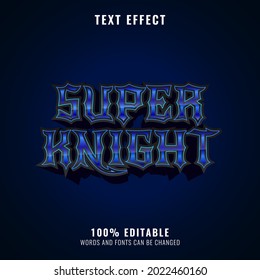 super knight fantasy blue diamond game logo title text effect