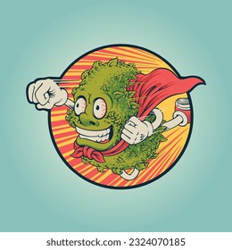super kush flying mascot illustration