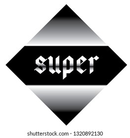 super label on white background