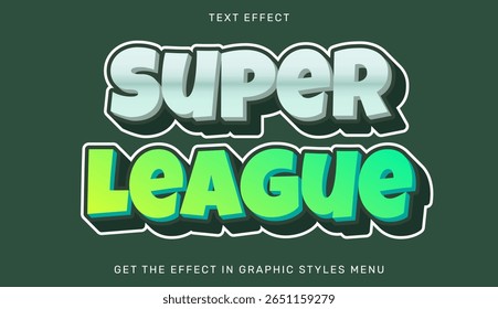 Super league text effect in 3d design