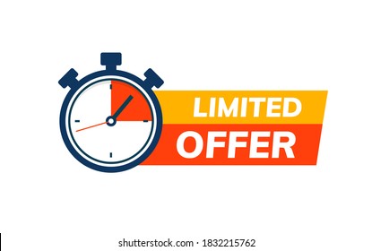 Super limited offer clock time icon. Promo price period last minute offer promotion