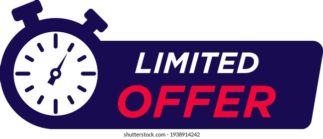 Super limited offer clock time icon. Promo price period last-minute offer promotion