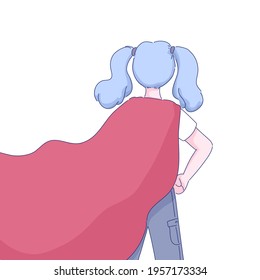 Super little girl illustration design of vector.