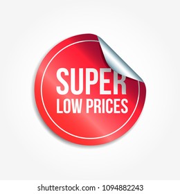 Super Low Prices Shopping Vector Sticker