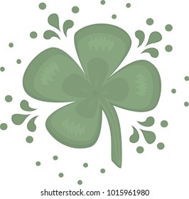 A super lucky four leaf clover!  Transparent background in vector file.