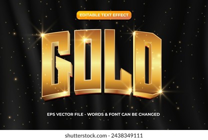 Plantilla de efecto de texto 3D editable de oro de lujo estupendo