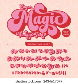 Super Magic Retro Vintage Display bold Font alphabet