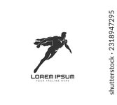 Super man minimal logo vector icon