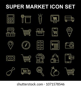 Super market icons set vector 