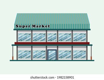 Supermarkt-Vektorgrafik, Illustration Supermarkt, Geeignet für Anwendungen, Einzelhandel, Verkauf, Einkaufszentrum, Markt, Markt