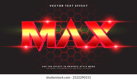 Super Max brillante Estilo 3d editable efecto de texto Plantilla