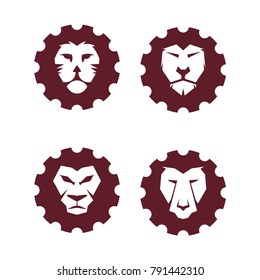 Super mega collection Lion face head icon vector logo, lion silhouette symbol logo, lion tattoo design